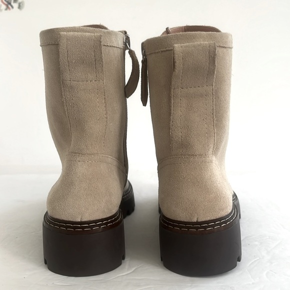 NORDSTROM Noomonie Weather Repellent Leather Suede Tan Lace-Up Boots Size 7 NEW - Picture 10 of 12